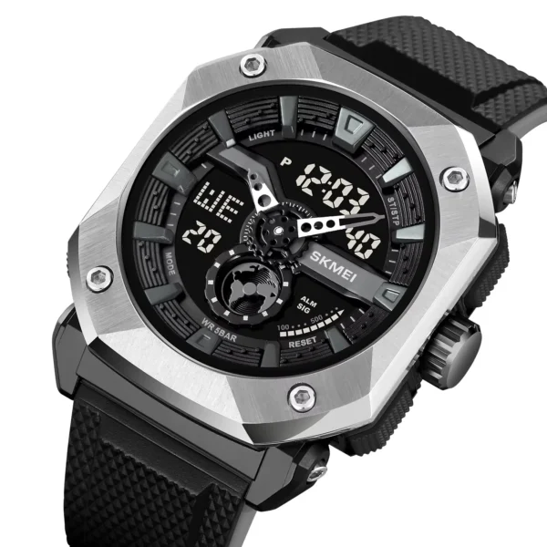 SKMEI 2272 Rugged Luxury Sports Watch - Silver/Black