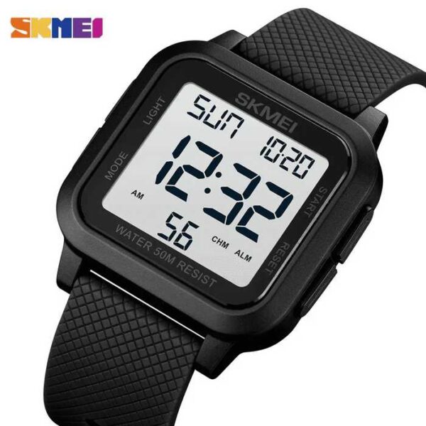 SKMEI 1894 Classic Digital Square Watch - Black/white
