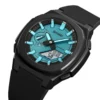 SKMEI 2091 Digital Analog World Time Watch - Black/LighBlue-White