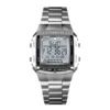 SKMEI 1381 Digital Dual Time Stainless Steel Watch - Silver