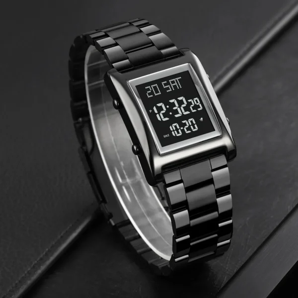 SKMEI 1812 Compact Square Digital Watch - Black/black