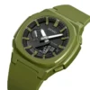 SKMEI 2091 Digital Analog World Time Watch - ArmyGreen/Black