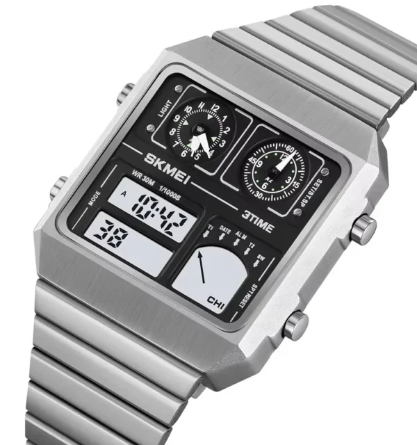SKMEI 2198 Digital Thermometer Multifunctional Watch - Silver