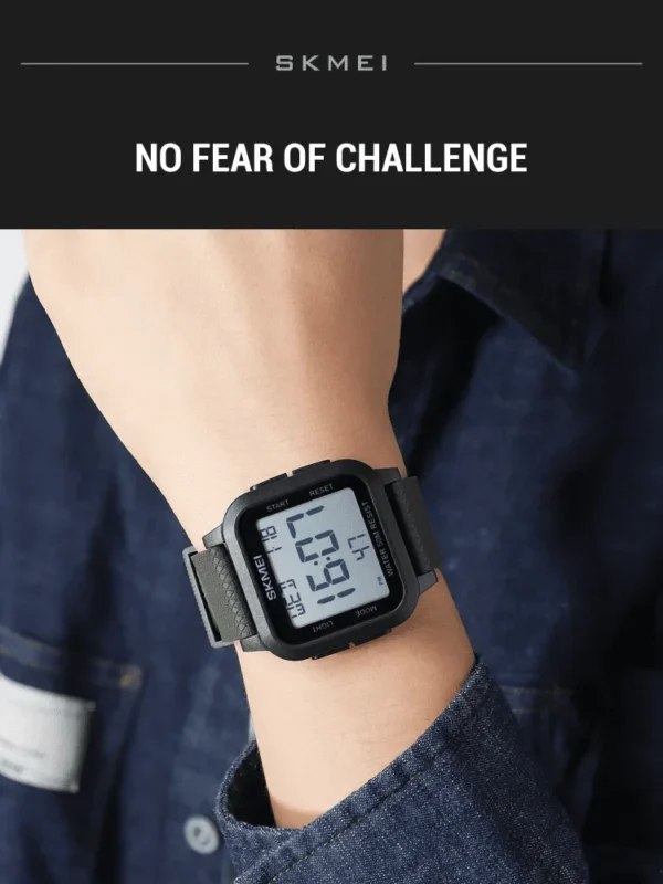 SKMEI 1894 Classic Digital Square Watch - Black/white