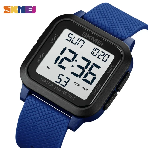 SKMEI 1894 Classic Digital Square Watch - Blue/white