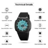 SKMEI 2091 Digital Analog World Time Watch - Black/LighBlue-White
