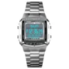 SKMEI 1381 Digital Dual Time Stainless Steel Watch - Silver