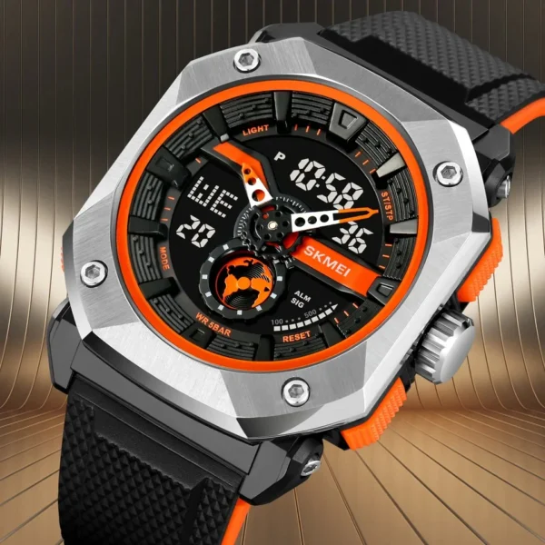 SKMEI 2272 Rugged Luxury Sports Watch - Black/Orange