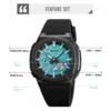 SKMEI 2091 Digital Analog World Time Watch - Black/LighBlue-White