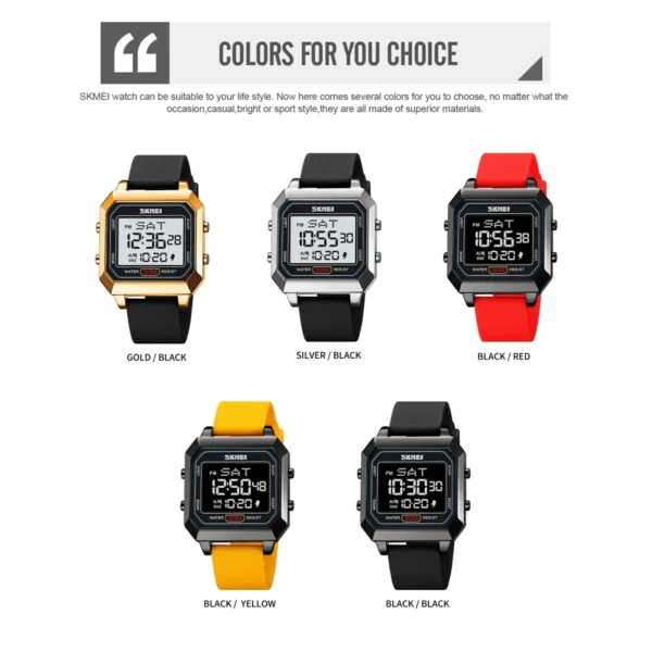 SKMEI 2150 Digital Electronic Sports Watch - black/black