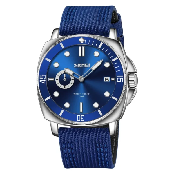 SKMEI 9328 Analog Quartz Nylon Strap Casual Watch - Blue