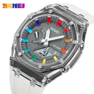 SKMEI 2100 World Time 50m Waterproof - White/Grey