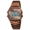SKMEI 1123 Digital Classic Stainless Steel Watch - Coffee/Gold