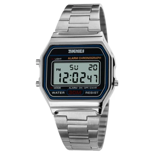 SKMEI 1123 Digital Classic Stainless Steel Watch - Silver