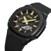 SKMEI 2091 Digital Analog World Time Watch - Black/Gold-White